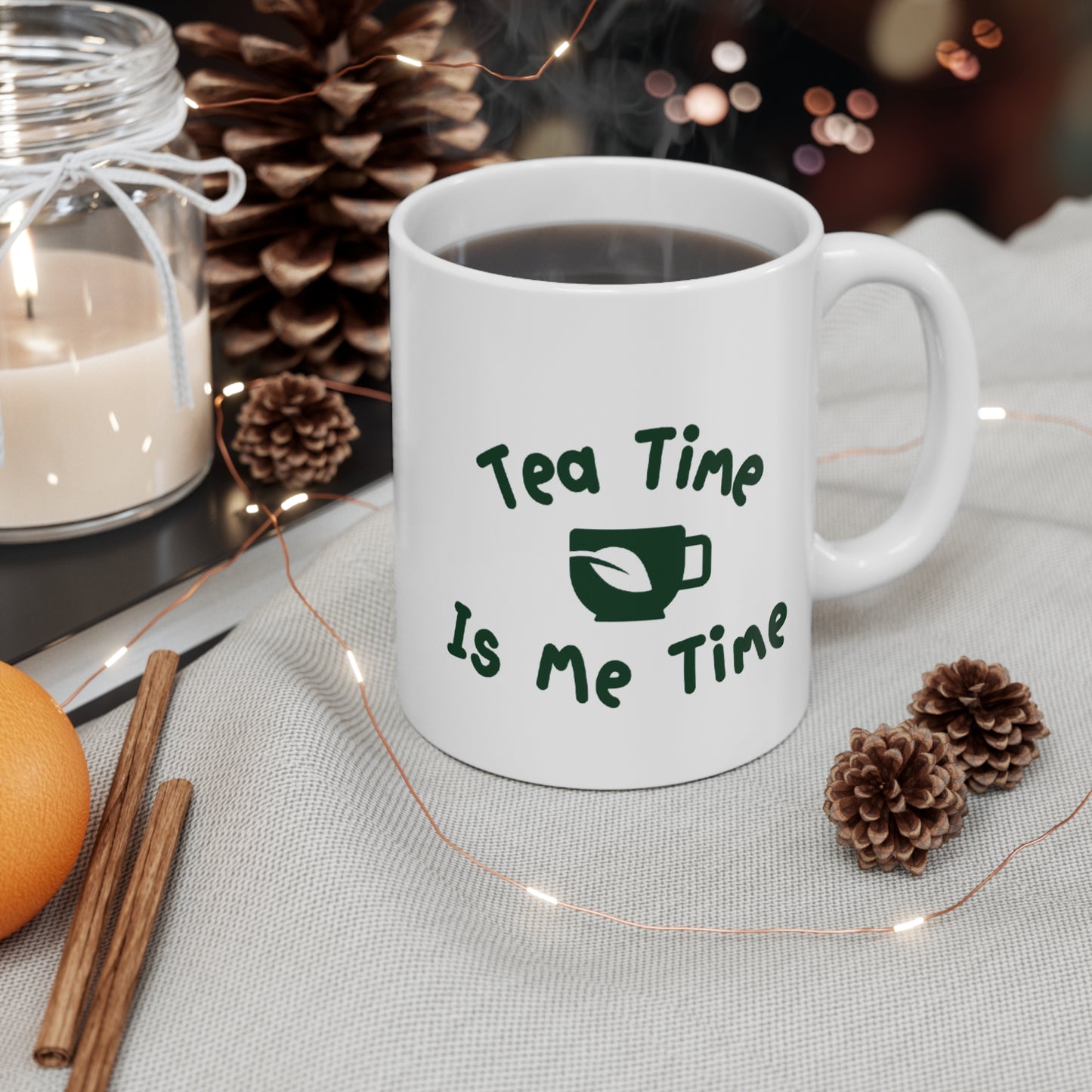 11oz White Mug "Tea time is me time"